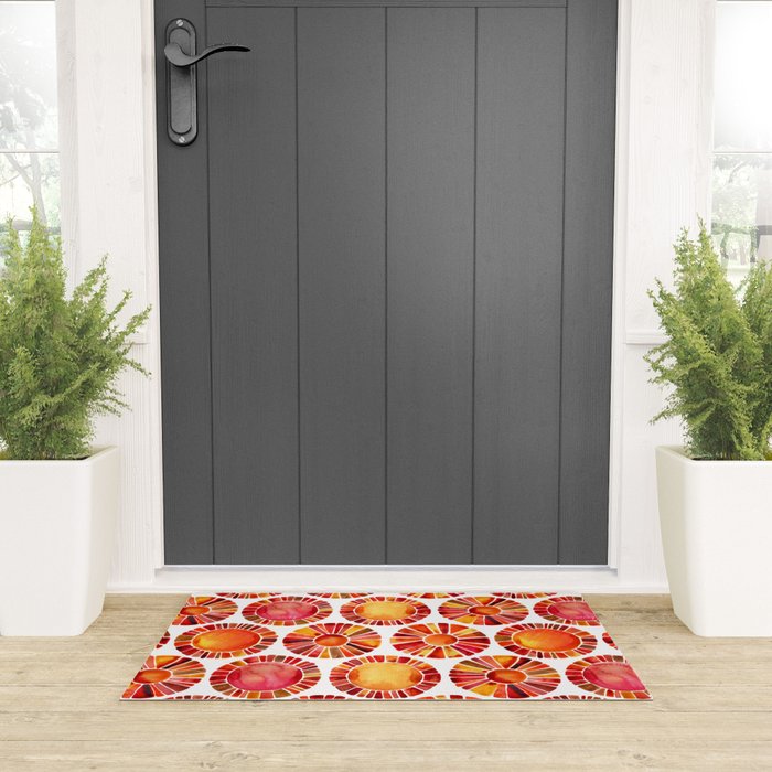 Sun Rays - Red & Orange Welcome Mat Gallery Image 3