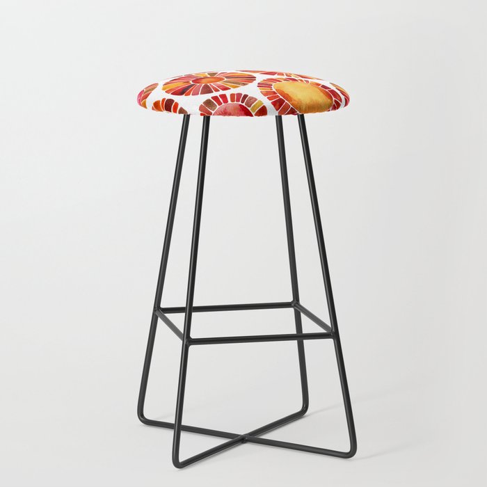 Sun Rays - Red & Orange Stool Gallery Image 1