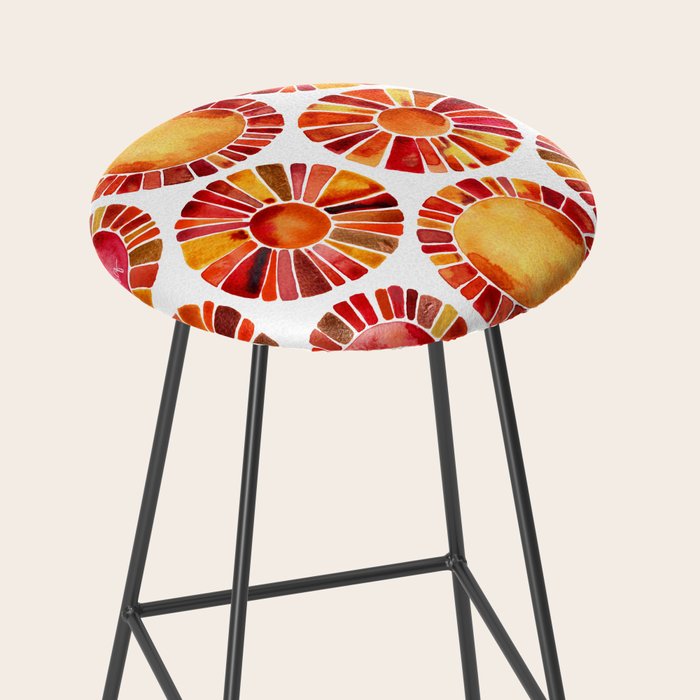 Sun Rays - Red & Orange Stool Gallery Image 2