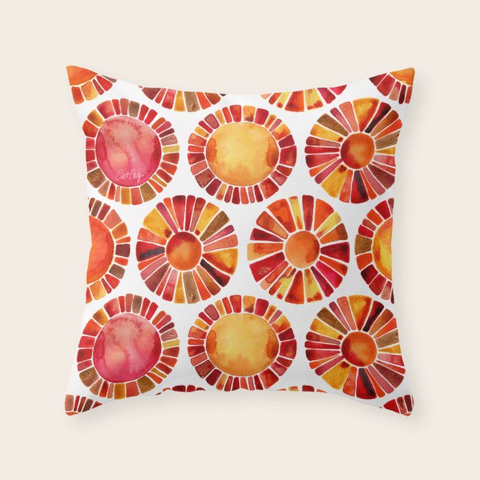 Sun Rays - Red & Orange Throw Pillow Gallery Image 6