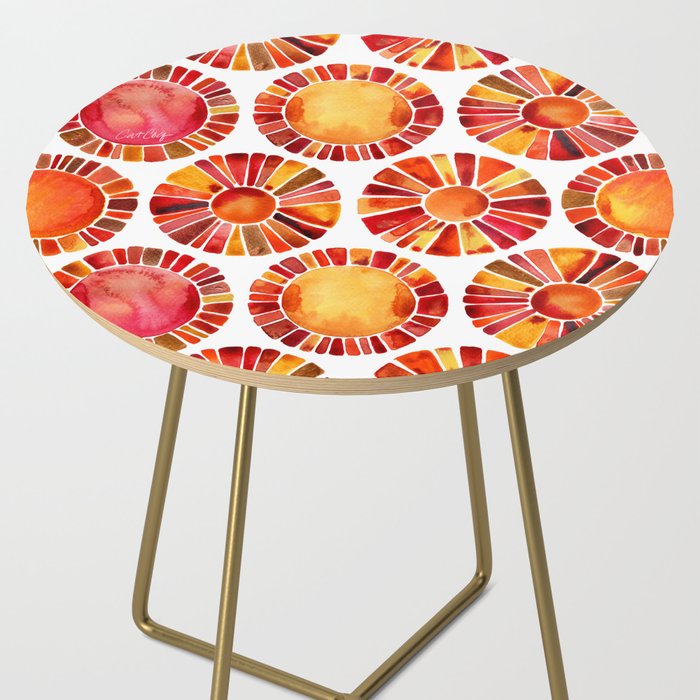 Sun Rays - Red & Orange Side Table Gallery Image 2