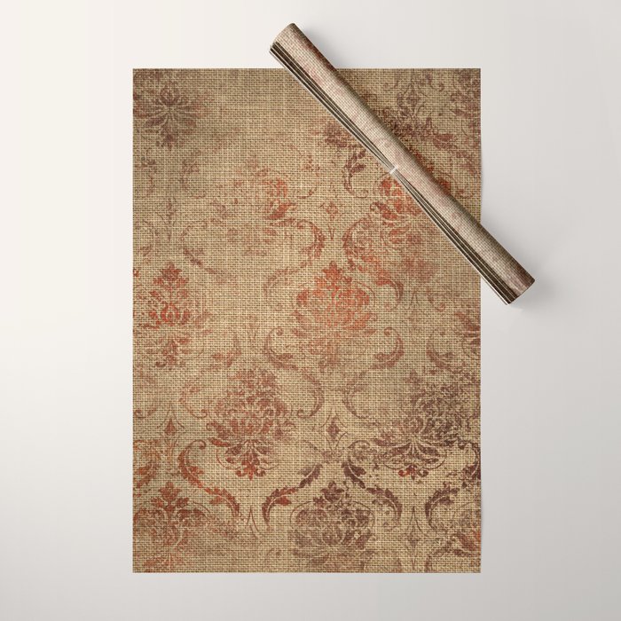 Aged Damask Texture 1 Wrapping Paper Gallery Image 1