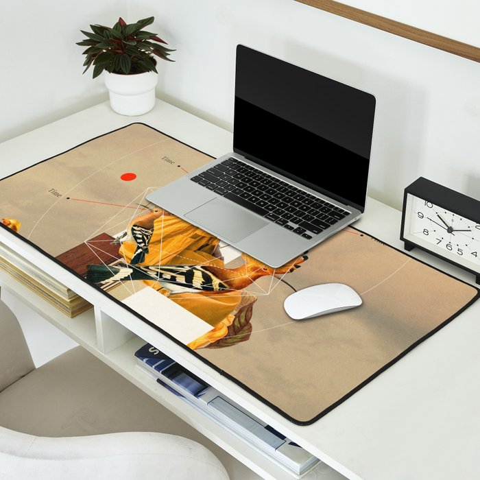 Yellow Echoes of Time Desk Mat Gallery Image 2