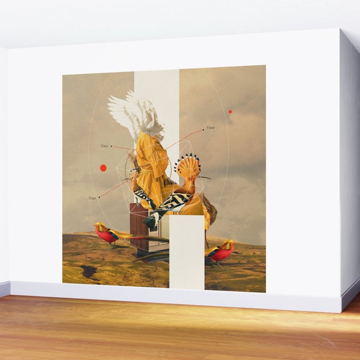 Yellow Echoes of Time Wall Mural Gallery Image 2
