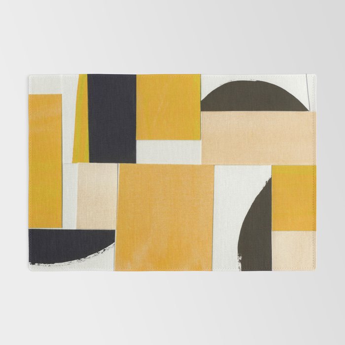 Yellow Abstract Collage Rug Gallery Image 2