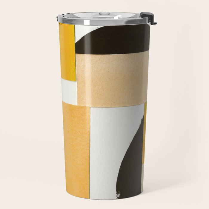 Yellow Abstract Collage Travel Mug Gallery Image 2