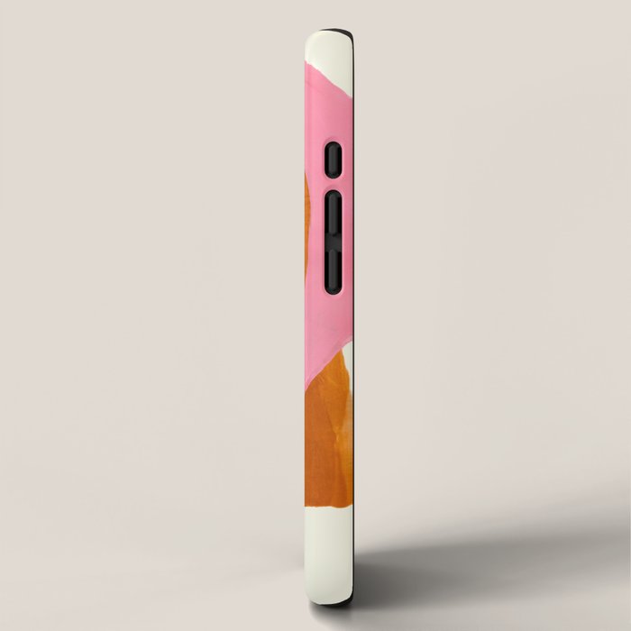 Ochre Pink Marine Green Fun Colorful Mid Century Modern Abstract Painting Shapes Pattern iPhone Case Gallery Image 2