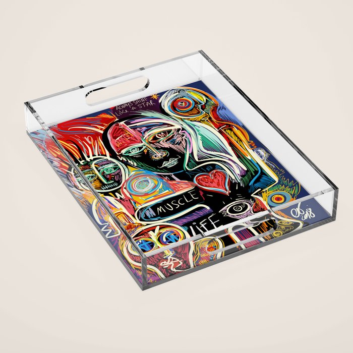 Muscle is Life Street Art Graffiti Love Acrylic Tray Gallery Image 1
