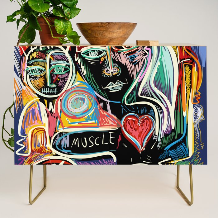 Muscle is Life Street Art Graffiti Love Credenza Gallery Image 1