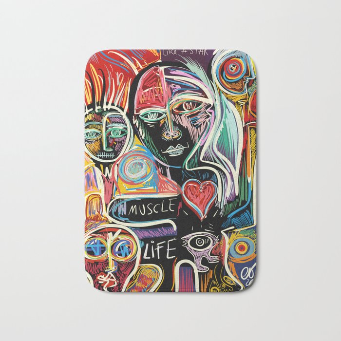 Muscle is Life Street Art Graffiti Love Bath Mat Gallery Image 1