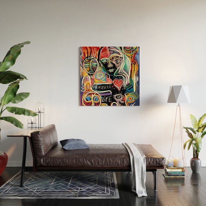 Muscle is Life Street Art Graffiti Love Wood Wall Art Gallery Image 2