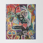 Muscle is Life Street Art Graffiti Love Throw Blanket Gallery Image 2