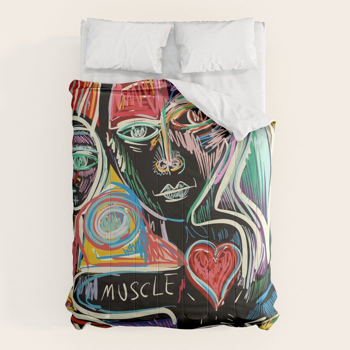 Muscle is Life Street Art Graffiti Love Comforter Gallery Image 6