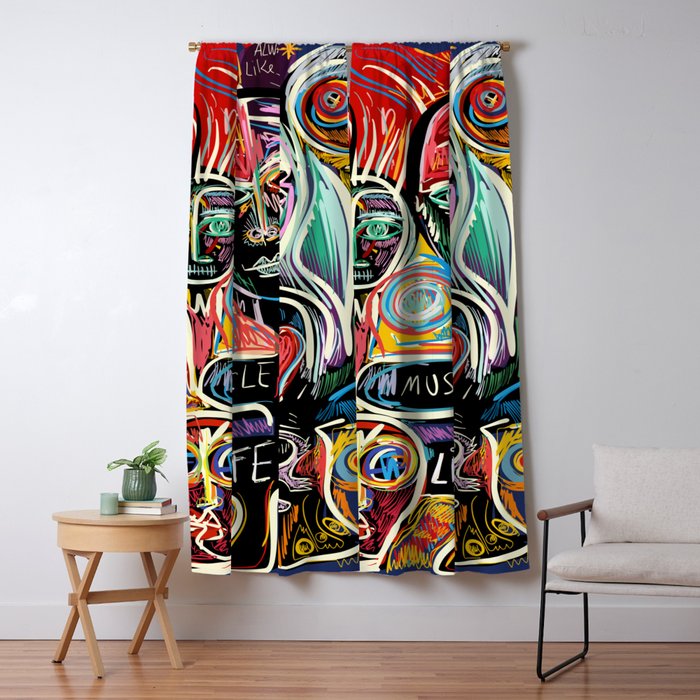 Muscle is Life Street Art Graffiti Love Window Curtain Gallery Image 1