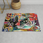 Muscle is Life Street Art Graffiti Love Rug Gallery Image 1