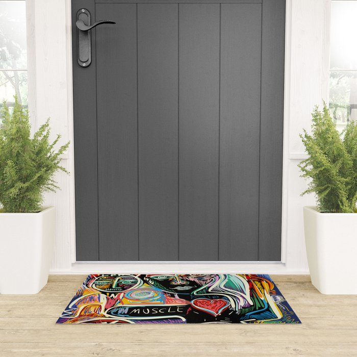 Muscle is Life Street Art Graffiti Love Welcome Mat Gallery Image 3