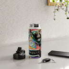 Muscle is Life Street Art Graffiti Love Water Bottle Gallery Image 4