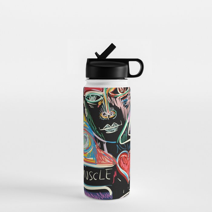 Muscle is Life Street Art Graffiti Love Water Bottle Gallery Image 1