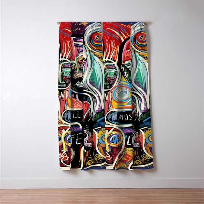 Muscle is Life Street Art Graffiti Love Window Curtain Gallery Image 3