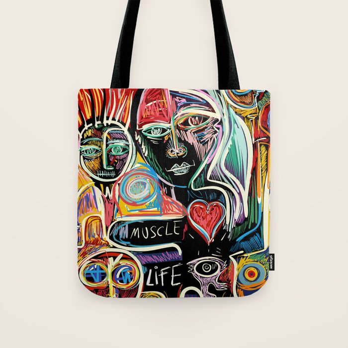 Muscle is Life Street Art Graffiti Love Tote Bag Gallery Image 1