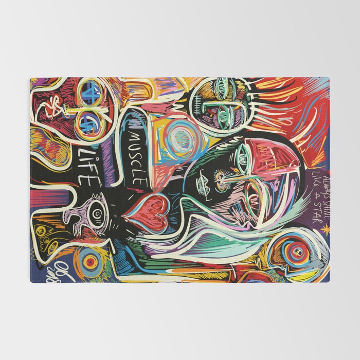 Muscle is Life Street Art Graffiti Love Rug Gallery Image 2