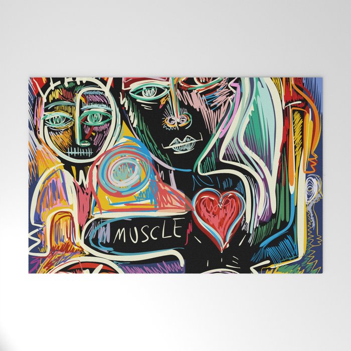 Muscle is Life Street Art Graffiti Love Welcome Mat Gallery Image 1