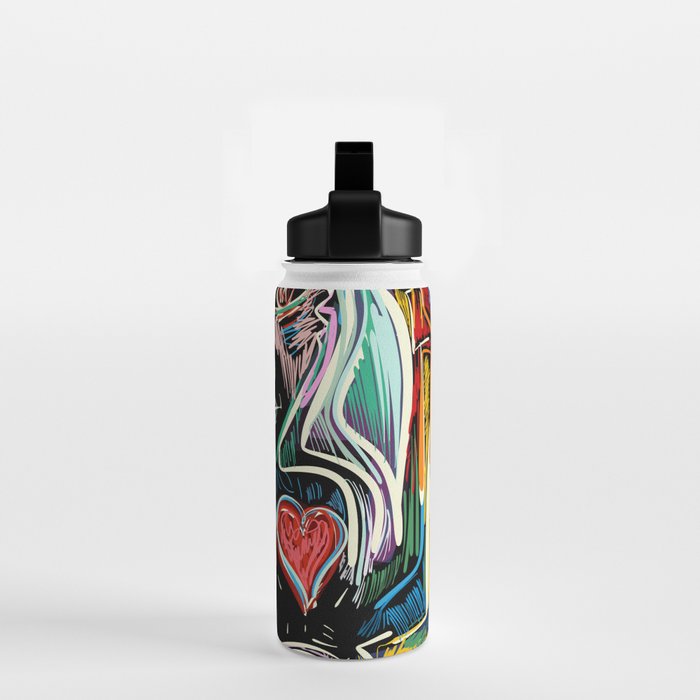 Muscle is Life Street Art Graffiti Love Water Bottle Gallery Image 2