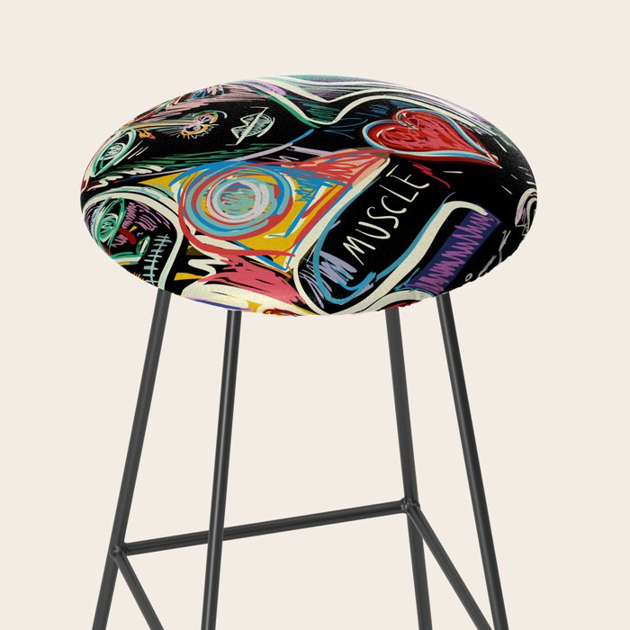 Muscle is Life Street Art Graffiti Love Stool Gallery Image 2