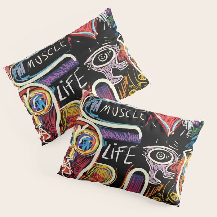 Muscle is Life Street Art Graffiti Love Pillow Sham Gallery Image 3