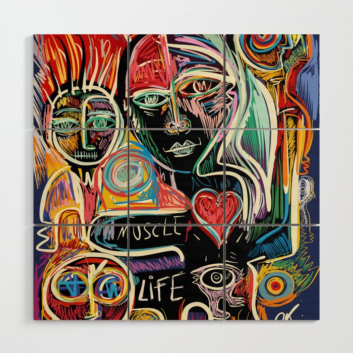 Muscle is Life Street Art Graffiti Love Wood Wall Art Gallery Image 1