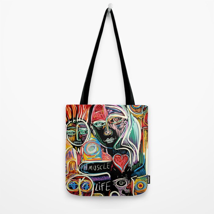 Muscle is Life Street Art Graffiti Love Tote Bag Gallery Image 2