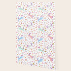 Magical Pastel Unicorn Floral Wallpaper Gallery Image 2