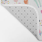 Magical Pastel Unicorn Floral Bath Mat Gallery Image 2