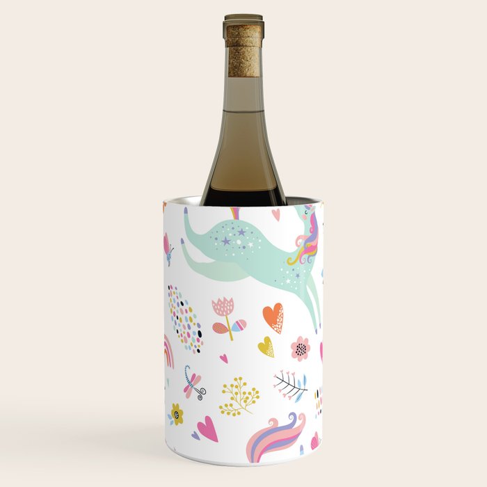 Magical Pastel Unicorn Floral Wine Chiller Gallery Image 2