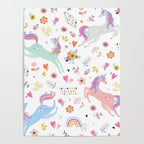Magical Pastel Unicorn Floral Poster Gallery Image 4