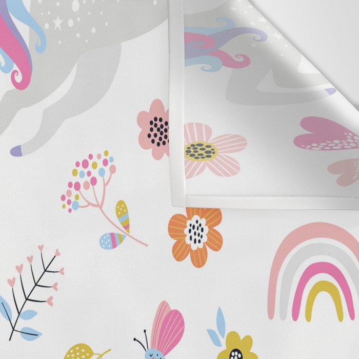 Magical Pastel Unicorn Floral Wall Tapestry Gallery Image 3