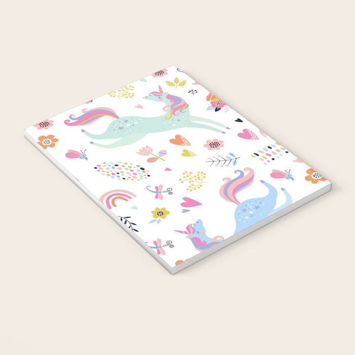 Magical Pastel Unicorn Floral Notebook Gallery Image 3