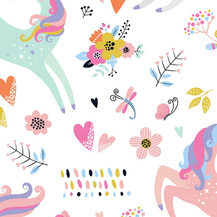 Magical Pastel Unicorn Floral Coffee Mug Gallery Image 2