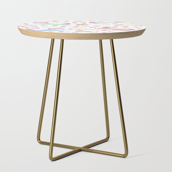 Magical Pastel Unicorn Floral Side Table Gallery Image 1