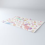 Magical Pastel Unicorn Floral Rug Gallery Image 3
