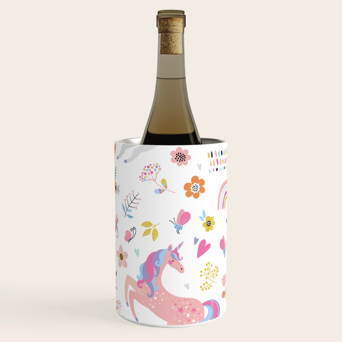 Magical Pastel Unicorn Floral Wine Chiller Gallery Image 3