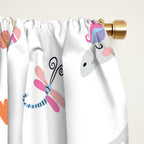 Magical Pastel Unicorn Floral Window Curtain Gallery Image 2