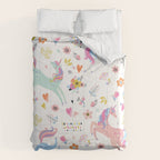 Magical Pastel Unicorn Floral Comforter Gallery Image 6