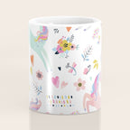 Magical Pastel Unicorn Floral Coffee Mug Gallery Image 4