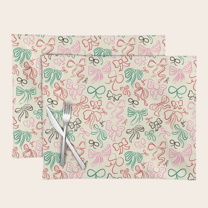Coquette Holiday Bows Placemat Gallery Image 1