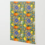 Summer ,Sicilian tiles ,citrus,oranges,majolica,lemons ,Mediterranean  Wallpaper Gallery Image 2