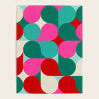 Retro Geo Christmas Drop Pattern - pink, teal, red, green Poster Gallery Image 4