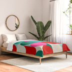 Retro Geo Christmas Drop Pattern - pink, teal, red, green Comforter Gallery Image 2