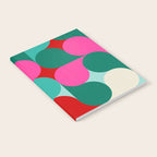 Retro Geo Christmas Drop Pattern - pink, teal, red, green Notebook Gallery Image 2