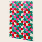 Retro Geo Christmas Drop Pattern - pink, teal, red, green Wallpaper Gallery Image 2